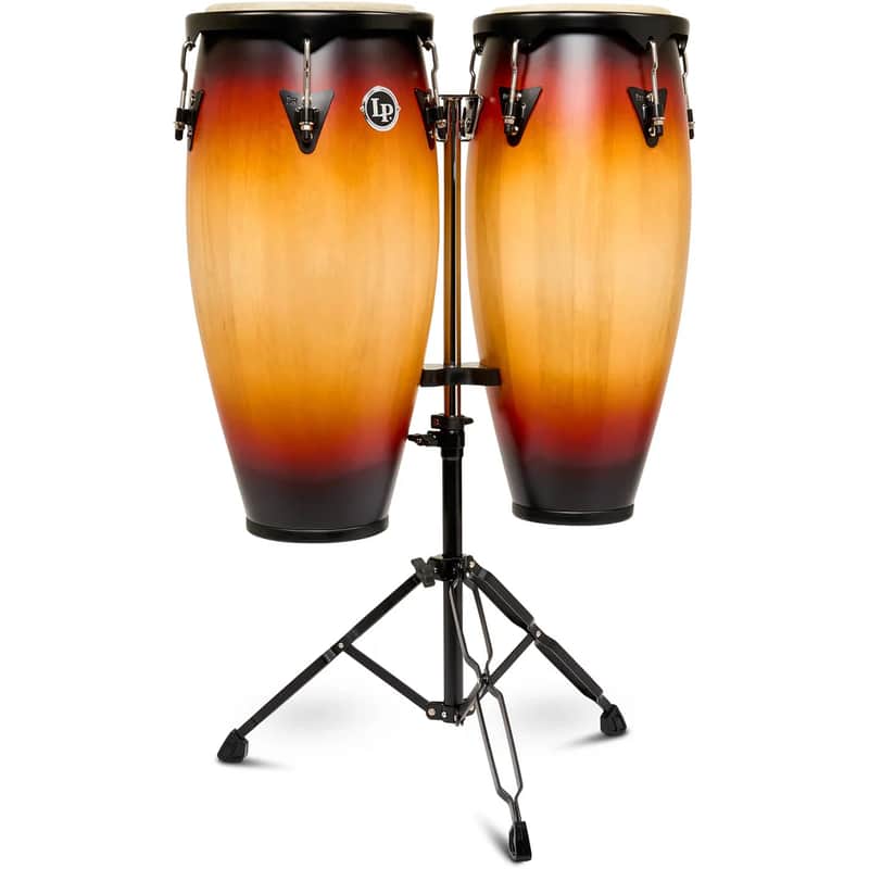 LP City II 10" + 11" Conga Set Mango Wood (Vintage Sunburst, Black HW, w. Stand) image 1