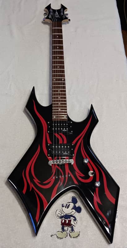B.C. Rich Kerry King Signature Warlock - Black/Red Flame image 1