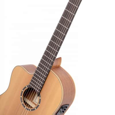 Ortega RCE131L Family Series Pro Solid Cedar Top Mahogany Neck Cutaway Nylon 6-String Classical Acoustic-Electric Guitar w/Gig Bag For Left Hand Player image 7