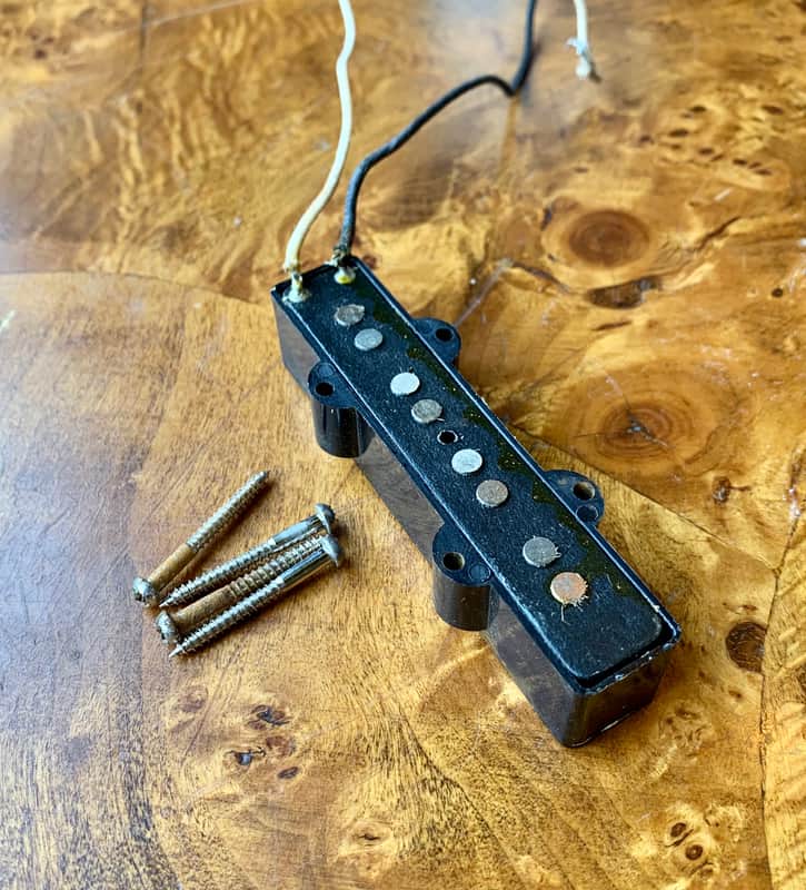 Fender Jazz Bass bridge pickup 1964 Black bottom original vintage USA image 1