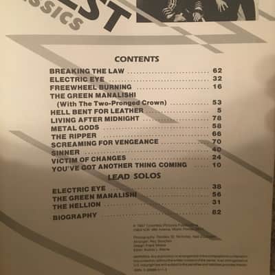 Judas Priest - Classics - Guitar tab / tablature Book image 3