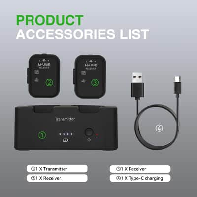 M-vave wp-12 2.4GHz Wireless in-Ear Monitor System Transmitter Receiver Auto-Pairing, 2.4G Stereo IEM System Low Latency in-Ear Guitar Studio Live Performance SWS-12 One to More (Price includes the import duty for US buyer) image 2