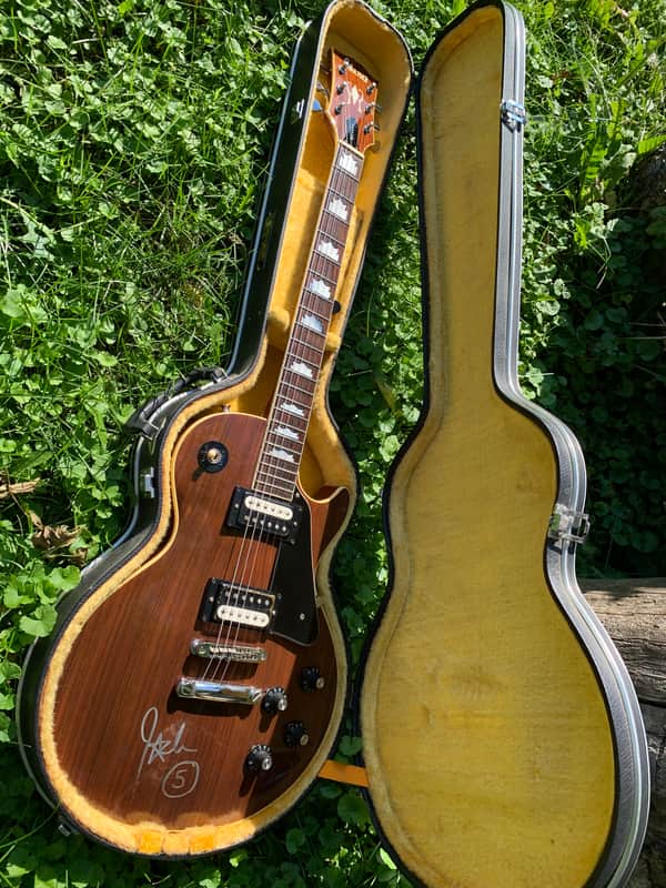 Rare vintage Ibanez 2350 CH Custom Les Paul 1975 Lawsuit- John 5 Motley Crue autographed Natural wood brown top maxon 70 pickups image 1