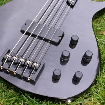2002 Steinberger Bolin NS 5 String Bass, Black Flamed Maple & OHC image 4