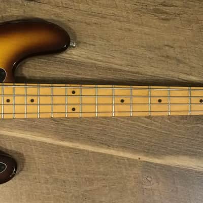 Hondo Deluxe Series 830 Gloss Golden Sunburst Finish Electric Bass Guitar image 2
