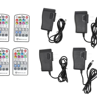 Rockville 4 PACK MINI HALO BLACK DJ Wash Lights+Bag, Wireless DMX/Rechargeable image 11