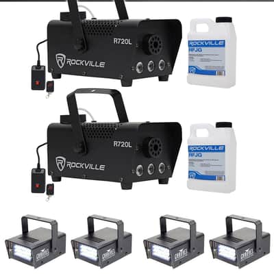 (2) Rockville R720L LED Fog/Smoke Machine+(4) MINI STROBE LED (replaces CH-730)