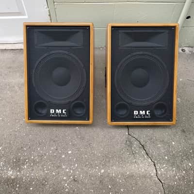 Used DMC Audio Made in USA 2 Floor Monitors Pair of Speakers 250 watts Wood Outside Cover Set of 2 ARM-112H-1 image 1