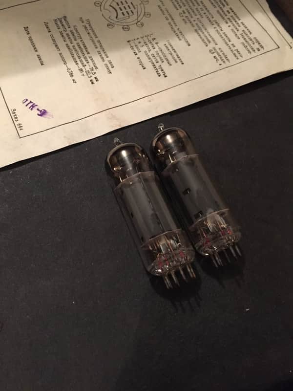 Dr. Z Matched Pair 1980's NOS Russian EL84 6n14n for Dr. Z Trainwreck Vox AC30 1980's - Vintage Glass image 1