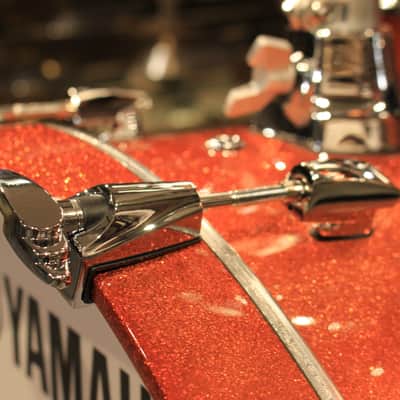 Yamaha Absolute Hybrid Maple 5-pieces Orange Sparkle Drum Set - Demo! image 4