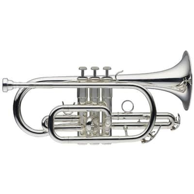 Levante LV-CR5201 Monel Brass Body Material Bb Cornet w/Soft Case Straps & Mouthpiece Silver Plated image 4