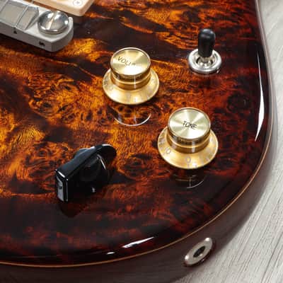 Fibenare Erotic Dalmat Guitar, Ebony Fretboard, 5A Poplar Burl Top, Anniversary Cherry Burst image 10