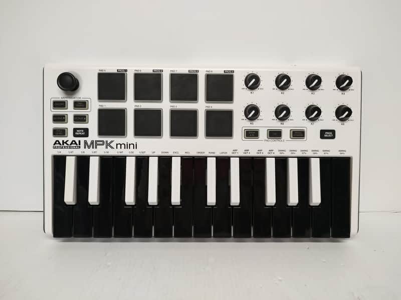 Akai MPK Mini MKII 25-Key MIDI Controller 2014 - Present - White with Black Keys image 1