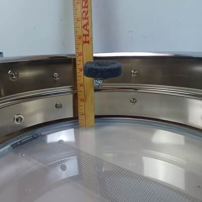 Ludwig Steel Rocker 8Lug Snare Drum 80s 5x14"Vintage Chrome Black/White #841227 image 12