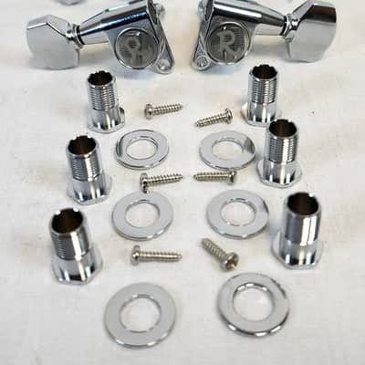 Rickenbacker 00525 Modern Style Guitar Mini Tuning Machine (Keywind) Set (6of 6 With 'R" Logo image 2