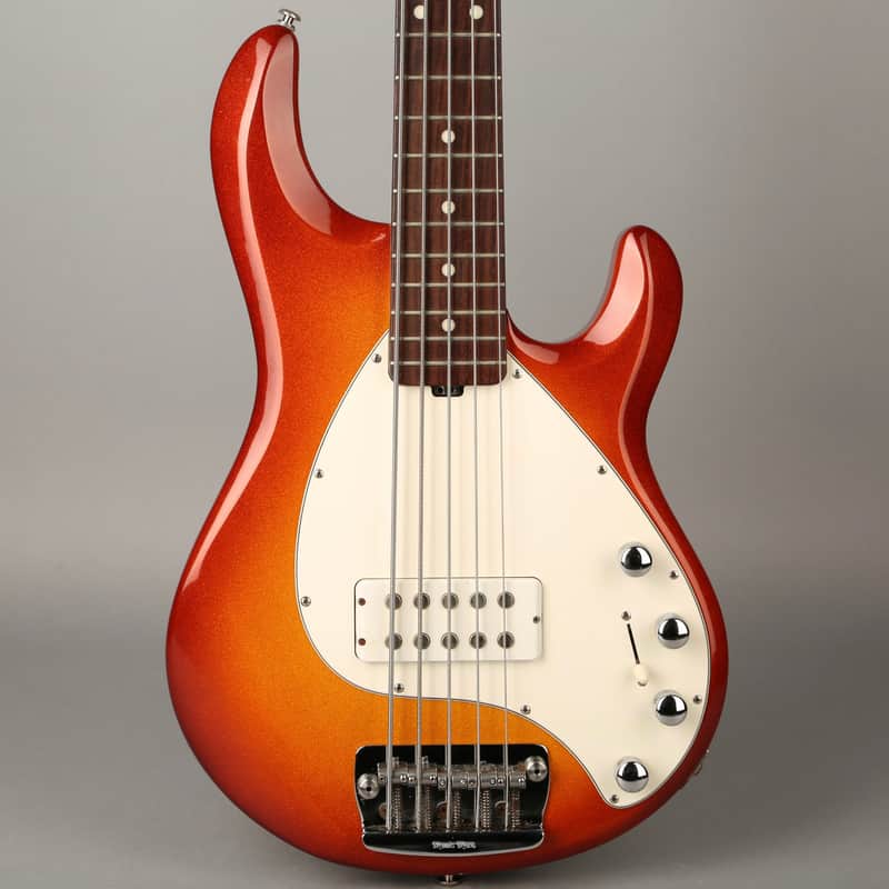 Ernie Ball Music Man USA StingRay 5 H - 2002 - Autumn Red Burst Sparkle image 1