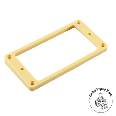 Plastic Humbucking Pickup Mounting Ring, Flat Bottom, Medium - Cream