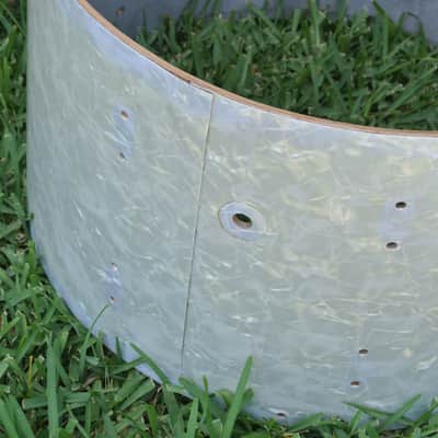 50's/60's GRETSCH 22" WHITE MARINE PEARL BASS DRUM SHELL for YOUR DRUM SET! RM30 image 11