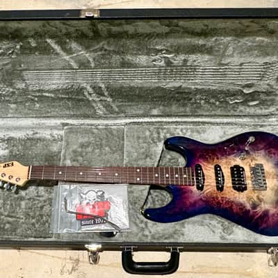 ESP Original Snapper CTM Burl with Rosewood Fretboard 2020 - Present - Nebula Pink Purple Burst image 9