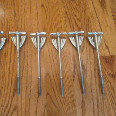 Ludwig Lot 2: (8) vintage Club Date bass drum tension rods & claws, 1960s all excellent! image 4