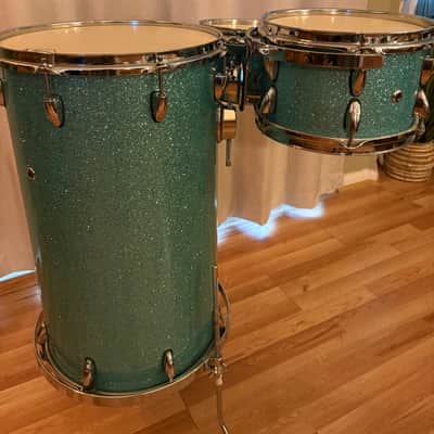 Handbuilt Cocktail Drum Kit 2008 - Turquoise Glitter image 3
