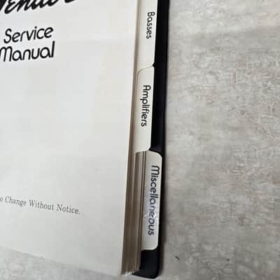 Fender Service Manual 1981 image 3
