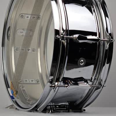 British Drum Company Bluebird 14x6" 10-Lug Chrome-Over-Brass Snare Drum image 6