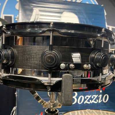 Terry Bozzio's DW 5x14" Collector's Edge Snare Drum, 1998 Autographed - Transparent Black Satin image 8