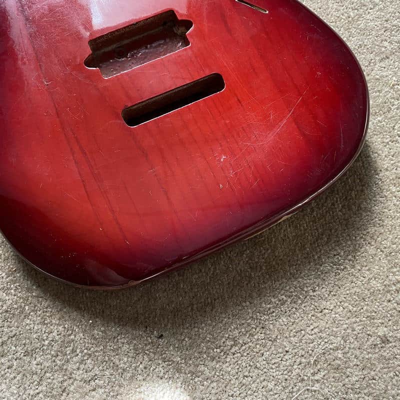 Red HH 7 String Guitar DIY Project Body image 1
