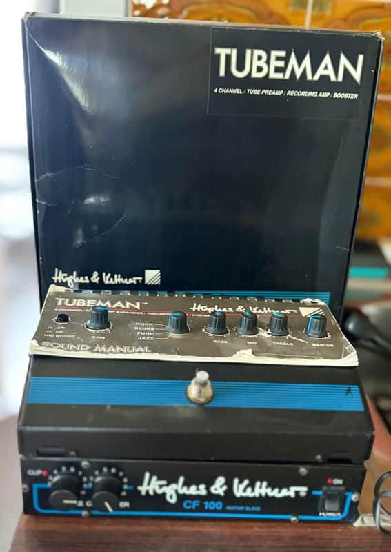 Hughes & Kettner Hughes & Kettner TubeMan Mk I + CF100 Guitar Slave – Complete Original Vintage Tube Rig 90is - blue image 1