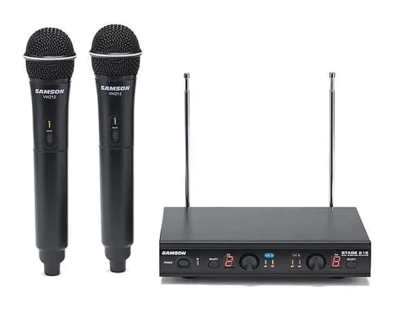 Samson SWS212HH-E Stage 212 Dual Frequncy Wireless Handheld Microphone System - Black image 1
