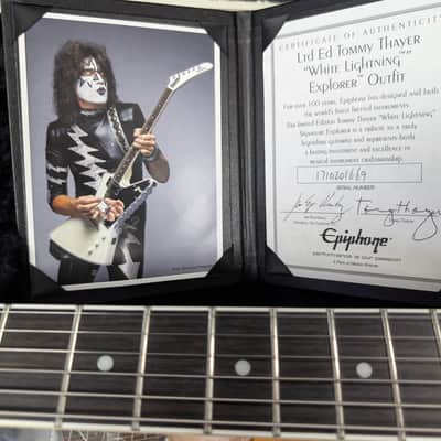 Epiphone Ed Tommy Thayer "white lighting" signature model image 5