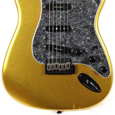 All Music Inc. Collection Custom Gold Sparkle Strat Electric Guitar w/ Gig Bag image 1
