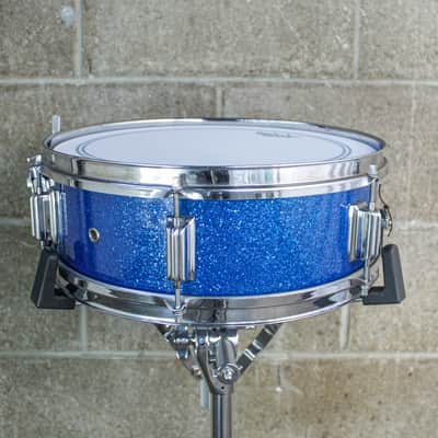 Rogers 5" x 14" 1960's Luxor Blue Sparkle Snare Drum image 4