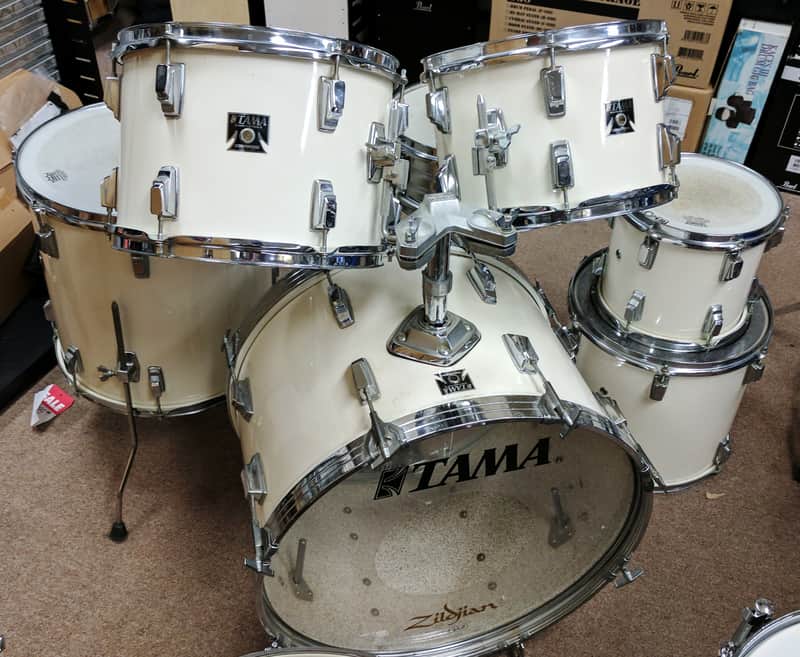 80's Tama Swingstar Drum Shell Pack, Aspen White, T Badge, MIJ, 22