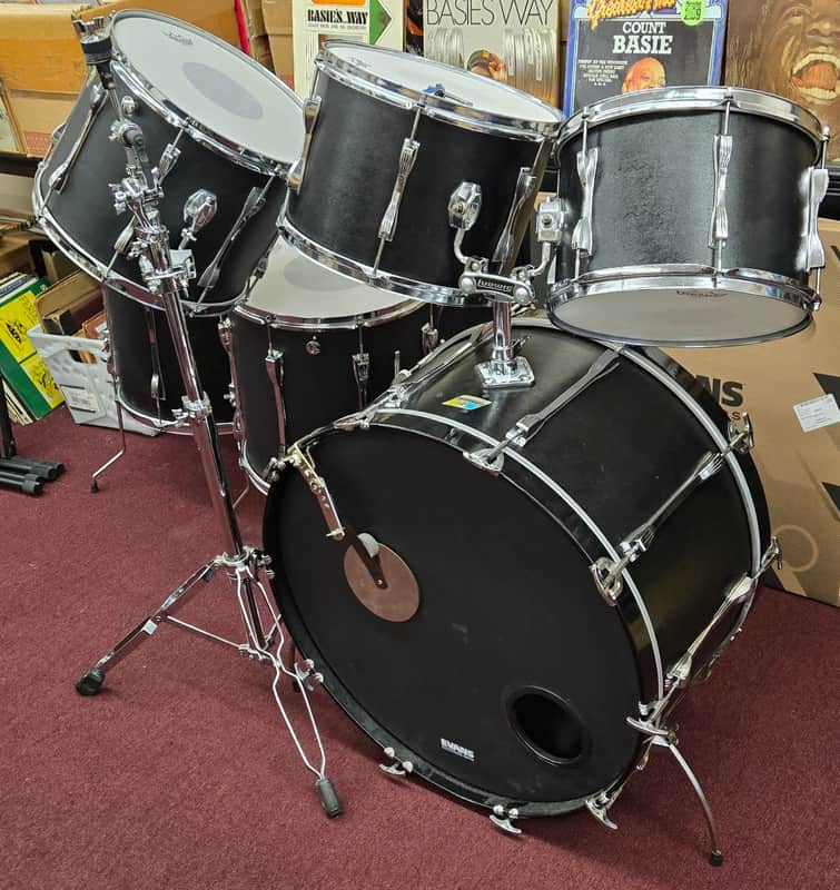 Vintage Ludwig 6 Piece 70s Black Panther Drum Set Shell Kit 26/13/14/15/16/18" image 1