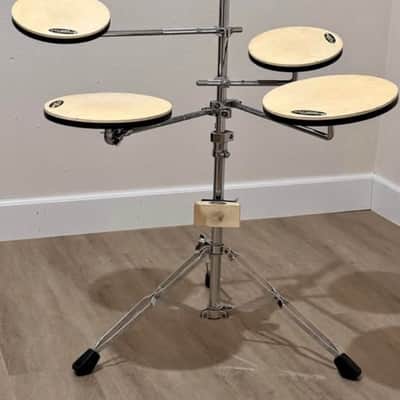 DW DWCPPADTS5 Go Anywhere 5pc Practice Pad Drum Set with Stand 2010s - Chrome/Black/White image 1
