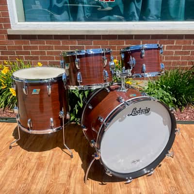 1970s Ludwig Big Beat 3-Ply Drum Set Mahogany Cortex 22/12/13/16 image 2
