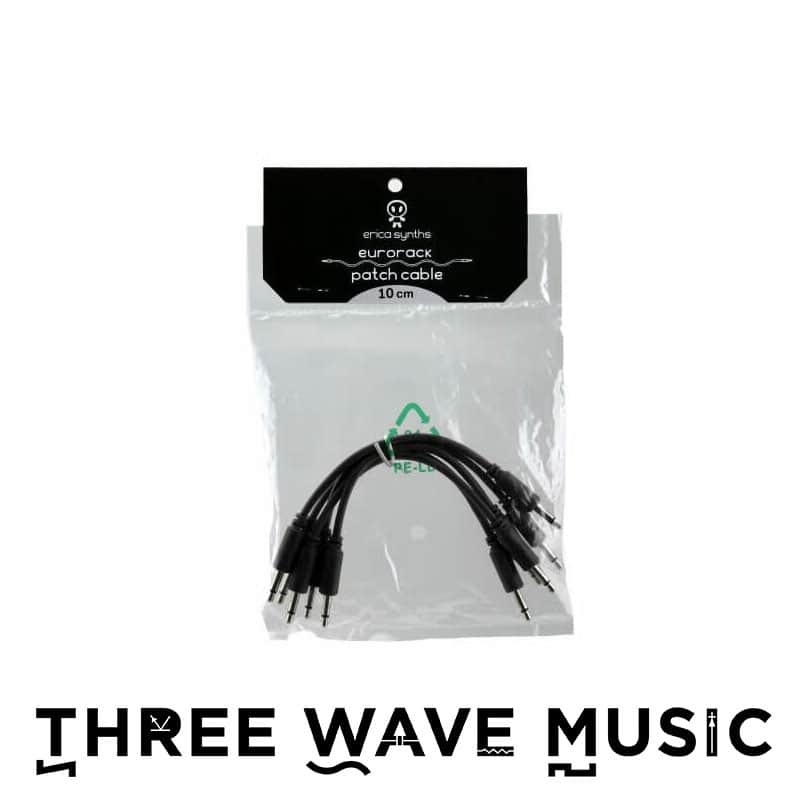 Erica Synths Braided & Soft Eurorack Patch Cables 10 cm (5 pcs) (Black)  [Three Wave Music] image 1