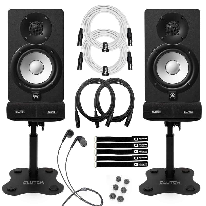 Yamaha HS5 5" Powered Studio Recording Monitor Speakers Pair w Desktop Stands image 1