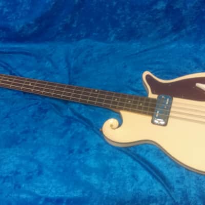 Premier Scroll Bass 1960's Orange Sparkle Binding DeArmond P'up Univox Made NYC *RARE* MAKE OFFER image 7
