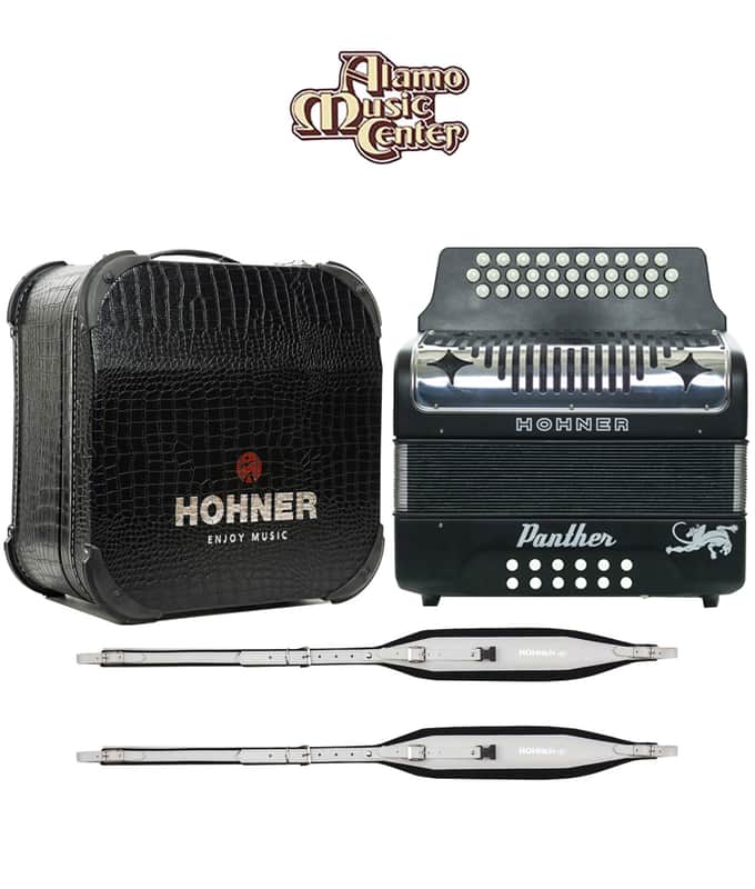 Hohner Panther GCF Accordion Bundle w/ Case and Back Strap image 1