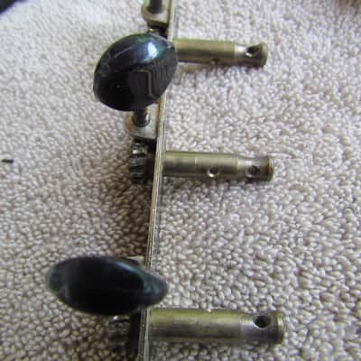 Open Back 3 On A Plate Tuners With Black Buttons Fits Gibson L-00 Unlabeled Vintage Tuners Bass Side image 2