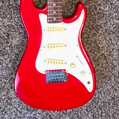 1989 Squier Bullet Series Standard Stratocaster Torino Red electric guitar image 1