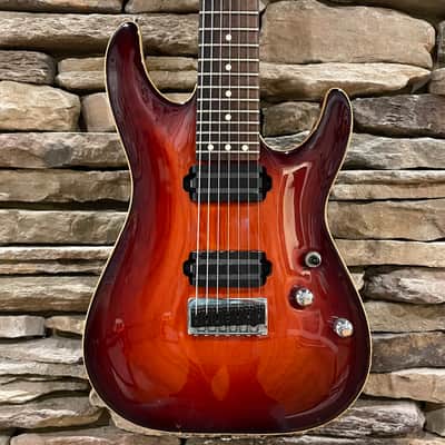 Schecter USA Custom Shop Sunset 7 1998 - Cherry Sunburst w/OHSC image 2
