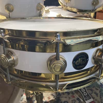 DW Zak Starkey's THE WHO, 8-Piece Tour Set with Rack and Matching Snare! 1988 - White/Gold Hardware image 20