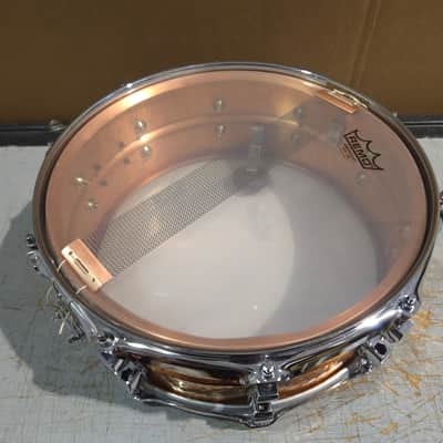 Yamaha SD-655ARH sd655arh Roy Haynes Signature 14x5.5" Hammered Copper Snare Drum 2000s - Copper image 5