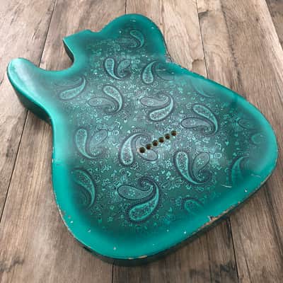 FRANCHIN Mars guitar body Sherwood Green Paisley Relic Aged Nitro Lacquer SS Poplar Telecaster-Tele-T-Style Made in Italy - Stock piece #23010626 image 2