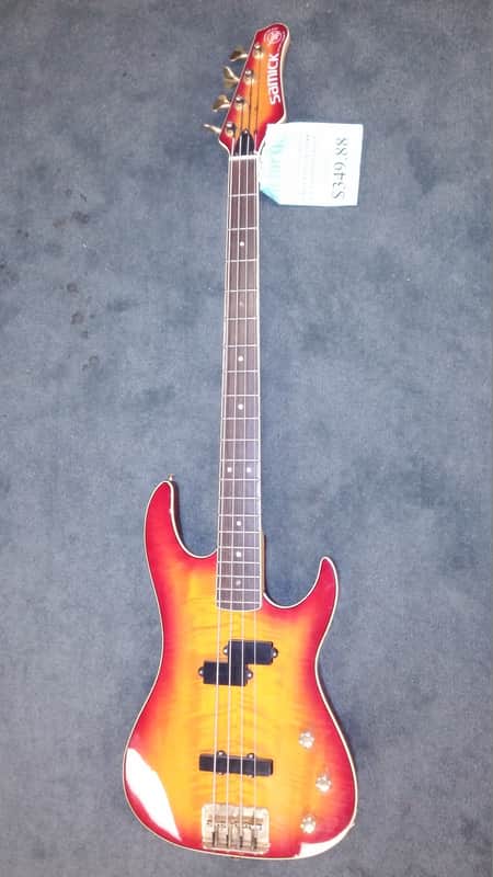 Samick Valley Arts Custom Pro Shop Bass Guitar Cherry Burst image 1