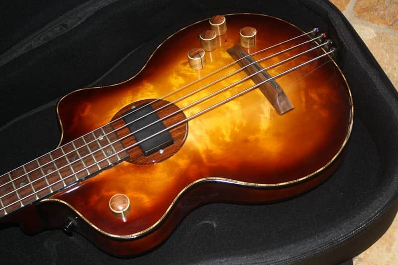 Rick Turner Model 1 Bass Guitar Quilted Maple With Sunburst & Fancy Purfling-New Mint image 1